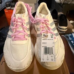Adidas Adizero Aruku White and Pink Sneakers Size 8.5